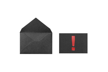 Wall Mural - a black message card with a red exclamation mark and a black envelope, placed side by side