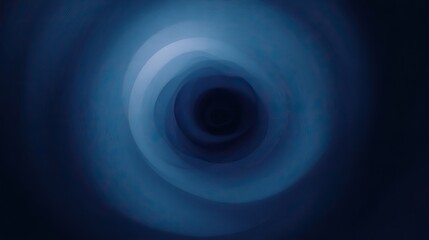 The dark blue background features a minimalist circular pattern with a symmetrical composition, circular light and shadow effects, and a high-resolution design with depth and movement.