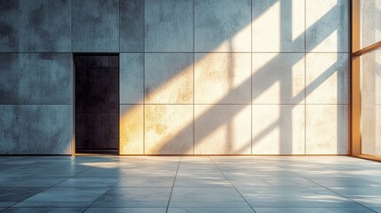 Fototapete - Modern retail shop storefront design featuring large windows and natural lighting in an urban environment