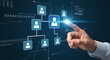 © Armin - Human Resources Management and Organizational Structure with Hand Touching Digital Interface Business Networking and Connection Concept Modern Technology