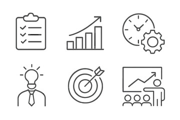 Aufkleber - Business growth concepts with checklists, graphs, and planning in a professional setting during the daytime