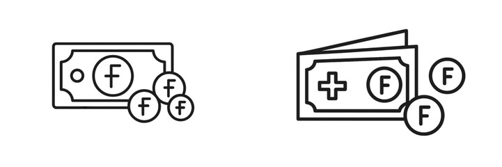 Aufkleber - Currency symbols representing money transactions, savings, and financial exchanges in a minimalist design