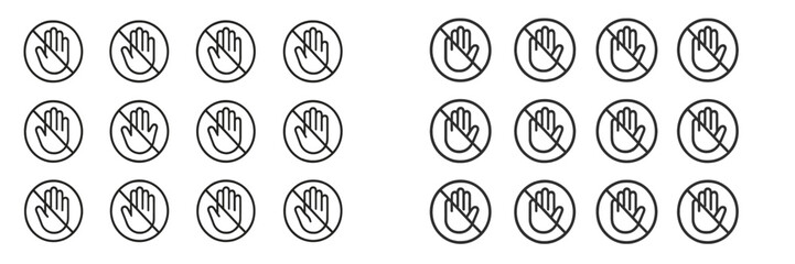 Aufkleber - Multiple hand stop icons arranged in a neat grid pattern for visual clarity and communication purposes