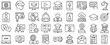 © Iconique Studio - Collection of outline icons representing online education, e learning and virtual learning resources concepts