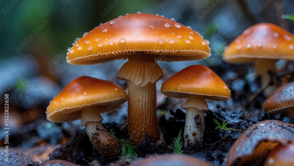 Amanita muscaria on the macro photo. Amanita muscaria in detail.