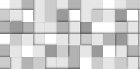 Wall Mural - Abstract square mosaic.White ceramic tile background. 3d seamless cubes pattern. 
