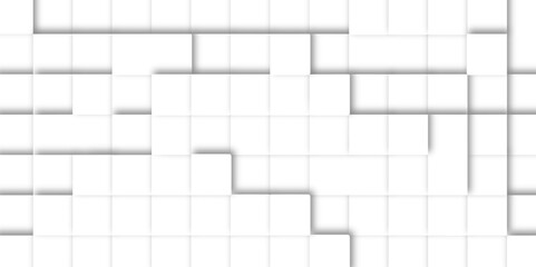 Wall Mural - Abstract square mosaic.White ceramic tile background. 3d seamless cubes pattern. 
