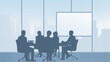 © ภวัต สายวงค์ - Meetingroom illustration People sitting around a table during a meeting.