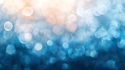 Blurry underwater bubbles rising toward sunlight, soft and blueImage