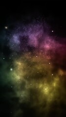 Wall Mural - A vibrant, colorful space nebula with scattered stars and swirling clouds against a deep cosmic background.
