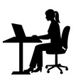 © Mobiles - Focused Woman Working at Desk in Modern Office Environment - Productivity and Career