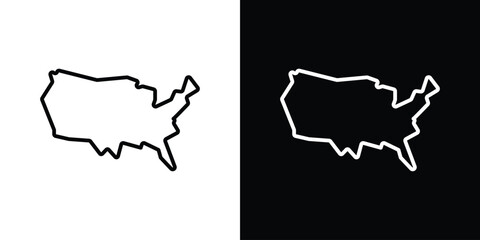 Canvas Print - america map icon graphic vector set for ui design