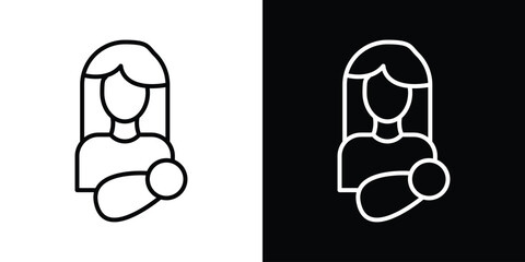 Wall Mural - breastfeeding icon graphic vector set for ui design