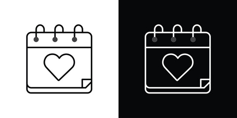 Canvas Print - calendar heart icon graphic vector set for ui design