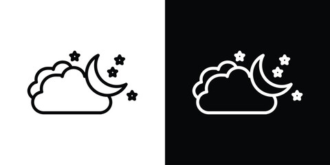 Canvas Print - cloud moon icon graphic vector set for ui design