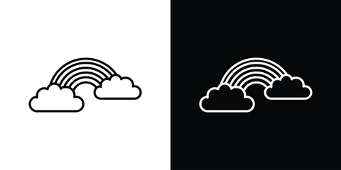 Canvas Print - cloud rainbow icon graphic vector set for ui design