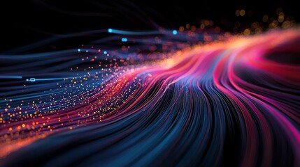Aufkleber - A detailed close-up of a colorful financial graph with upward trends and vibrant lines on a digital display, set against a sleek black background.