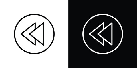 Canvas Print - rewind icon graphic vector set for ui design