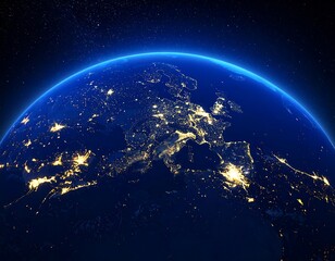 earth at night, european lights