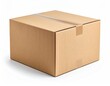 © gankevstock - Sealed corrugated box for shipping, storage, or moving on a solid white background.