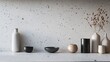 © mochalfin - Modern ceramic display on a speckled wall
