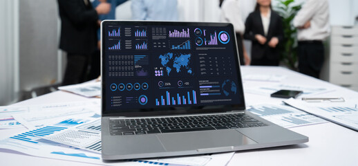 Leinwandbilder - Business data dashboard provide business intelligence analytic for marketing strategy planning brisk with big data set to analyze customer demands and foreseeing business future
