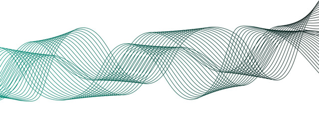 Leinwandbilder - Abstract wave design with a series of flowing, overlapping sinusoidal curves in a gradient. Clean white background, with wave line with sense of motion and fluidity. Sound waves or light frequencies