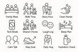 © Ira - Icons representing daily family activities and well-being routine elements