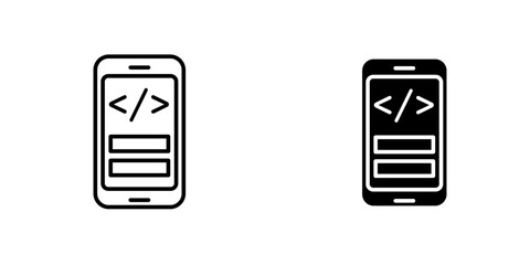 Mobile development icon. Trendy flat vector Mobile development icon on white background from Programming collection, vector illustration can be use for web and mobile