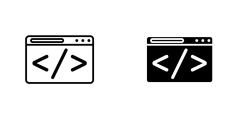 Programming, code, application icon vector image. Can also be used for information technology. Suitable for use on web apps, mobile apps and print media.