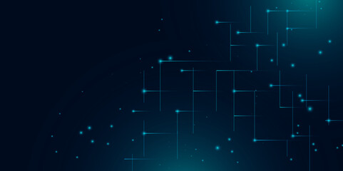 Abstract Futuristic Digital Network Background with Glowing Lines and Dots – Technology and Innovation Concept.