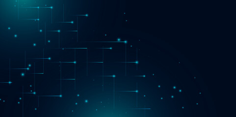 Abstract Futuristic Digital Network Background with Glowing Lines and Dots – Technology and Innovation Concept.