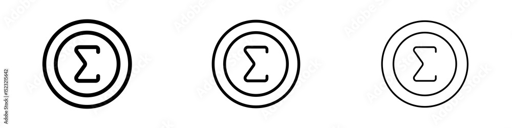 Sigma Style Line Sigma icons in flat style. line art. vector illustration Stock Vector ...