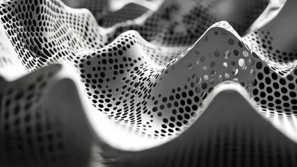 Three Dimensional Wave Pattern Vector Design Illustration in Dynamic Halftone Texture