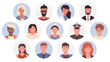 © Flash Vector - People profile user avatars of different professions vector illustration set. Cartoon man woman professional worker portraits collection, male and female faces circle avatars isolated on white