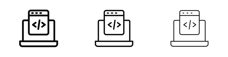 Display code icon editable. Design template vector
