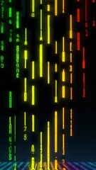 Wall Mural - A colorful row of numbers, including the numbers 1 through 9