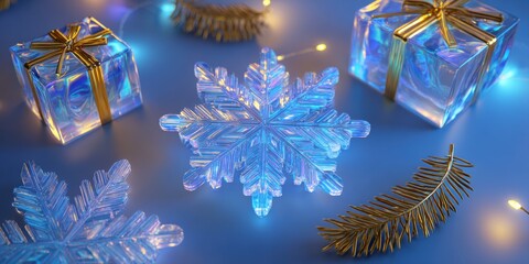 Wall Mural - Wrapped gifts of various sizes and colors arranged on a wooden table under soft daylight.