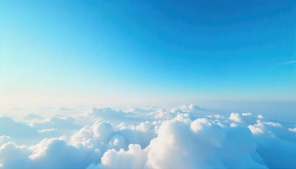 Wall Mural - Vast, tranquil blue sky stretching to the horizon, a serene and peaceful scene perfect for relaxation and meditation Clouds are soft and wispy, barely there , airy, beautiful