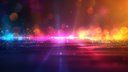 Vibrant colorful abstract background with bokeh lights