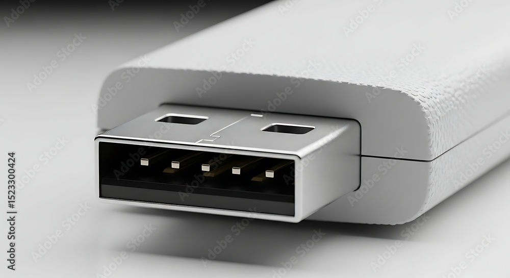 High-Resolution Close-Up of a USB Flash Drive Connector Stock Photo ...
