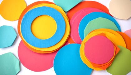 Aufkleber - Abstract colourful circles, create a vibrant and playful design