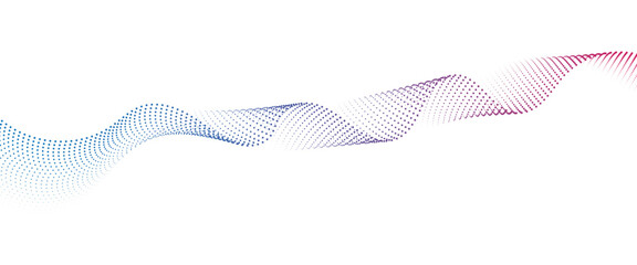 Leinwandbilder - Flowing Dot Wave halftone gradient pattern on transparent background	