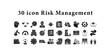 © asol - Risk management is made easier with these 30 essential icons. Perfect for financial presentations, reports, and software interfaces.