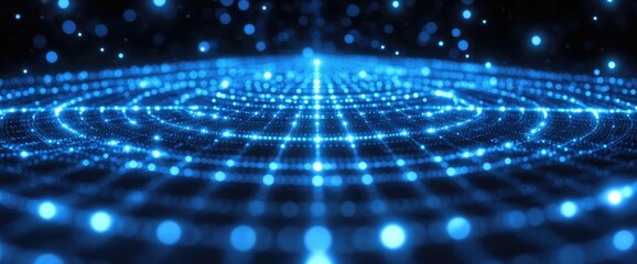 Wall Mural - abstract glowing blue digital network