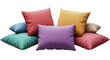 © Kuntil - Isolated Rendering of Stacked Colorful Pillows Home Decor on Transparent