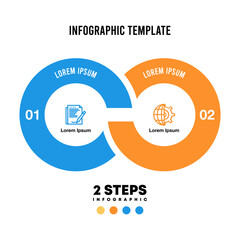 Wall Mural - vector circle arrows infographic, cycle diagram, presentation chart. business concept with 2 options