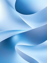 Poster - Abstract Blue Gradient Ribbons Flowing Gently, Representing Serenity and Corporate Communications : Generative AI