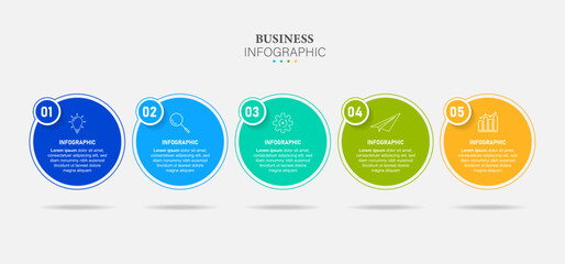 infographics design template, 3d business concept with 5 steps or options, can be used for workflow 