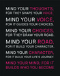 © Carolina - Mind Your Mind Poster, Inspirational CBT Art Print, Positive Thought Awareness, Cognitive Behavior Psychology Wall Decor, Mindfulness Therapy Office Sign